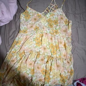 Floral Yellow and Green Sundress